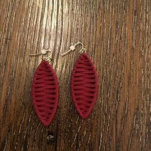 Rancher’s Wife Suede Maroon light weight dangle earrings